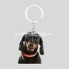 Llavero de Acrílico de Cachorro de Dibujos Animados Transfronterizo 2D para Vacaciones Colgante Plano para Actividad Regalo Pequeño Colgante Creativo para Mochila