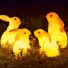 Lámpara decorativa exterior con forma de conejo, lámpara de accesorio animal de resina y fibra de vidrio, conejito brillante, luz de conejo simulada