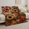 Manta de Franela Halloween Estampado de Fantasma Naranja Calabaza Manta de Tiro Decoración del Hogar de Otoño Fabricante Venta al por Mayor