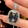 2026 Nuevo Modelo Joyería Huabi Nido de Pájaro Sintético Corte Multicolor Cuadrado Elegante Montaje Principal 15*20 Mayoreo