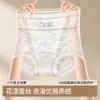 Bragas de encaje estilo francés para mujer con entrepierna extendida, cintura alta, transpirables, antibacterianas, sexys, con borde no enrollable, bragas tipo triángulo