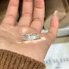 Anel vintage quadrado de zircônia escovada em prata de lei S925 para mulheres, luxo leve, único, versátil, nicho, anel de dedo indicador de alta qualidade