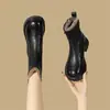Botas de nieve de cuero suave, con suela gruesa para mujer, nueva colección otoño/invierno 2026, estilo británico, forradas de felpa, cálidas y antideslizantes, botas de algodón para mujer