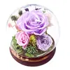 Caja de regalo con tapa esférica de cristal, flor eterna, rosa verdadera, girasol, flor eterna de Yunnan, regalo para San Valentín y el Día de la Madre.