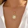 Comercio Electrónico Transfronterizo Europeo y Americano Joyería de Moda Aleación Colgante de Luna Nicho Versátil Sol con Incrustaciones de Diamantes Collar de Estrella