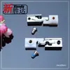Cerrador de Puerta Oculto Gancho de Nylon y Aluminio Accesorios de Posicionamiento de Riel de Aluminio con Tornillos Antideslizantes 22.6_23.3 y 25 mm