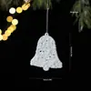Nuevo Colgante de Plástico Blanco con Copos de Nieve Brillantes, Mariposa Árbol de Navidad Bolsa de Regalo Caramelo Colgante Pequeño Decoración de Carrillón de Viento