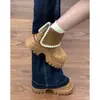 Botines de plataforma estilo Martin retro en color marrón para mujer, nueva colección de otoño 2026, perfectos con faldas, botines casuales estilo Birkenstock para mujer