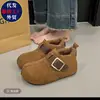Birkenstock de Pelúcia Feminino 2025 Novo Estilo Quente de Inverno Cobertura Total Forrado com Fleece Espessado Quente Birkenstock Sapatos de Algodão Sapatos Femininos