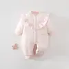 Mameluco Acolchado Mariposa Colorida 120g Estilo Nuevo para Bebé Niña Traje de Gateo para Exteriores Ropa Cálida de Invierno para Bebé Recién Nacido