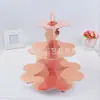 Prato de papel rosa dourado prato de jantar copo de papel guardanapo talheres bandeirinha de barbante conjunto decoração de evento festa de casamento adulto