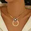 Colar Ossos de Cobra com Pingente de Cabeça de Leão Cravejado de Diamantes, Brincos, Conjunto de Joias Estilo Palácio, Tendência Europeia e Americana, Novo Estilo