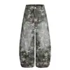 Calça Camuflada Denim Scimitar Magic Bear 2026 Vibe High Street Europeia e Americana Unissex Ro Tendência Street Style Solta Wide-Leg Longa