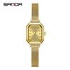 Sanda Novo Relógio de Pulso Feminino de Quartzo Moda Simples Romano Feminino Pulseira de Aço Relógio de Quartzo à Prova d'Água para Exterior