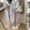 Moda Gestante Outono 2025 Novo Estilo com Bolsos Estilo Chanel Calça Reta Jacquard de Chenille com Caimento Wide-Leg