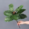 Hojas de Magnolia Artificiales Ramas Falsas Arreglo Floral Escena de Paisajismo Hojas Grandes Decoración de Habitación Modelo de Hotel Plantas Verdes Flores Artificiales Magnolia