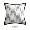 Cojín Decorativo Estilo Francés Blanco y Negro Color Crema para Sofá, Sala de Estar, Sensación de Lujo Ligero de Gama Alta, Cojín de Respaldo de Tamaño Grande