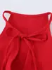 Comercio Exterior AliExpress Verano 2026 Nuevo Estilo Francés de Puro Deseo Top sin Mangas con Adorno de Lazo y Cuello Halter Dobladillo para Mujer