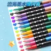 Marcador de Brillo Doble Color Doble Punta Pluma Acuarela Especial para Agendas Dibujo Pluma Color Brillo Infantil No Tóxico Lavable