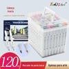Kit de marcadores oleosos com ponta macia TouchSchool para estudantes, anime, 60 cores, pincel de pintura manual, 168 cores