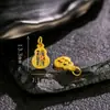 Colgante de Calabaza Pequeña Hueca Estilo Antiguo Chapado en Oro Plata de Ley S925 de Cuerpo Completo Amuleto de Paz DIY de la Suerte y la Prosperidad