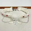 Collar Colgante Personalizado Estilo Navideño Copo de Nieve Diseño Nicho Cadena de Felpa con Perlas para Clavícula 2025 Nuevos Accesorios para Mujeres
