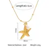Joyería Transfronteriza Europea y Americana Elemento Marino Colgante de Collar de Estrella de Mar Collar para Mujer Versátil Cadena para Clavícula de Acero Inoxidable