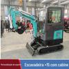 Fornecedor da Fábrica Escavadeira Agrícola Indonésia 1,5 Toneladas Cabine Fechada Piloto Escavadeira Hidráulica de Esteiras com Triturador de Solo