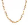 Moda Europea y Americana Simple Personalizado Pulsera de Acero de Titanio Joyería Cadena de Eslabones Tipo Clip de Papel de Acero Inoxidable Chapado en Oro de 18 Quilates Cadena para la Cintura para Mujer