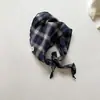 Lenço de Cabeça com Capuz Estiloso Multicor Lenço Original Lenço Triangular Estilo Japonês Lenço de Cabeça Xadrez Unissex