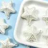 Colgante de concha de color perla artificial acrílica con agujeros, cuentas perforadas de color concha de estrella de mar y caracola para accesorios de joyería DIY