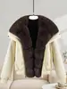 Nueva chaqueta corta de algodón con relleno de plumón para mujer, estilo comercio exterior, con cuello camisero, versión coreana, abrigo de invierno versátil para mujer, parka de algodón engrosada