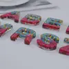 Em Estoque Venda Quente Transfronteiriça Inglês Resina Lantejoula 26-Letras Chaveiro Pingente Acessório DIY Produto Semi-Acabado