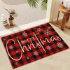 Tapetes de Chão de Natal Transfronteiriços Papai Noel Boneco de Neve Veludo de Cristal Tapete Estampado Cozinha Tapetes Antiderrapantes Tapetes Absorventes