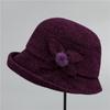 Sombrero de madre de mediana edad y anciana para mujer, sombrero de lana cálido tipo cuenca para otoño e invierno, sombrero de pescador de abuela para primavera y otoño