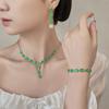 Collar Pendientes Pulsera de Perlas Ovaladas Casuales Juego de Tres Piezas 2024 Nuevo Lujo Accesible Diseño de Nicho Joyería