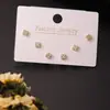 Nuevos Pendientes Pequeños de Trébol de Cuatro Hojas de la Suerte Más Vendidos, Zirconia de Lujo Ligero Incrustada con Diamantes Blancos Super Brillantes, Pendientes Versátiles al por Mayor