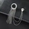 Terno Personalizado Masculino com Insígnia de Franja, Joias de Instrumento Guitarra, Broche de Corrente, Acessórios de Broche de Bola Torcida