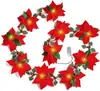 Navidad Transfronteriza Mimbre Flor de Navidad Artificial Poinsettia Decoración Artificial