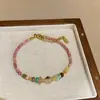 Pulsera de Piedra de Color Serie Rosa Coreana, Joyería con Cuentas Dopamina de Diseño Nicho en Piedra Natural, Accesorios Juveniles Apilables