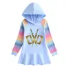 Nuevo vestido para niña Otoño 2020 Chad Wild Clay Manga larga para niños Falda suéter arcoíris de comercio exterior