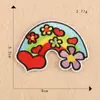 Pegatina de Tela Bordada por Computadora Etiqueta Bordada Arcoíris Cereza Mariposa Manzana Parche Accesorios para Ropa Infantil Accesorios