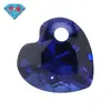 Huagang Gems Lado Derecho Agujero Único Forma de Corazón 34 # Corindón Azul Piedra Suelta Venta al por Mayor, Zafiro Azul Sintético No. 34