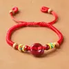 Nova Pulseira Vermelha com Fivela de Segurança de Cinábrio para Bebês, Crianças, Mulheres Grávidas, Pulseiras Artesanais de Madeira de Pêssego para Ano de Nascimento para Homens e Mulheres Presentes