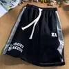 Pantalones Cortos de Retazos Estilo Americano de Marca de Moda Transfronteriza para Hombre, Casual de Verano Sueltos de Calle Rectos de Longitud Media Deportivos para Baloncesto