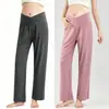 Pantalones de dormir de maternidad, pantalones para casa, pantalones de soporte para la barriga en casa, pantalones de pierna ancha de modal de verano, talla grande, no aprietan la barriga, pantalones largos para el embarazo