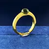 Anillo de Gema de Cristal Transparente Redondo Transfronterizo Anillo Abierto Personalizado de Nicho