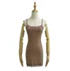 Vestido lencero de encaje puro y seductor estilo Kardashian de verano, entallado a la cintura, que realza las caderas, vestido corto sexy