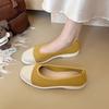 Sapatos de Princesa Explosivos Tricotados Sapatos de Pescador Casual Feminino Bico Redondo Boca Rasa Espessos Slip-on Versátil Estilo Chanel Sapatos Mocassim