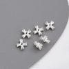 Plata Gruesa Color Fuerte que Conserva Color Flor de Trébol de Cuatro Hojas Forma de Flor Espaciador Agujero Grande Perla Esfera Material de Cuentas Hecho a Mano Accesorios para Joyería